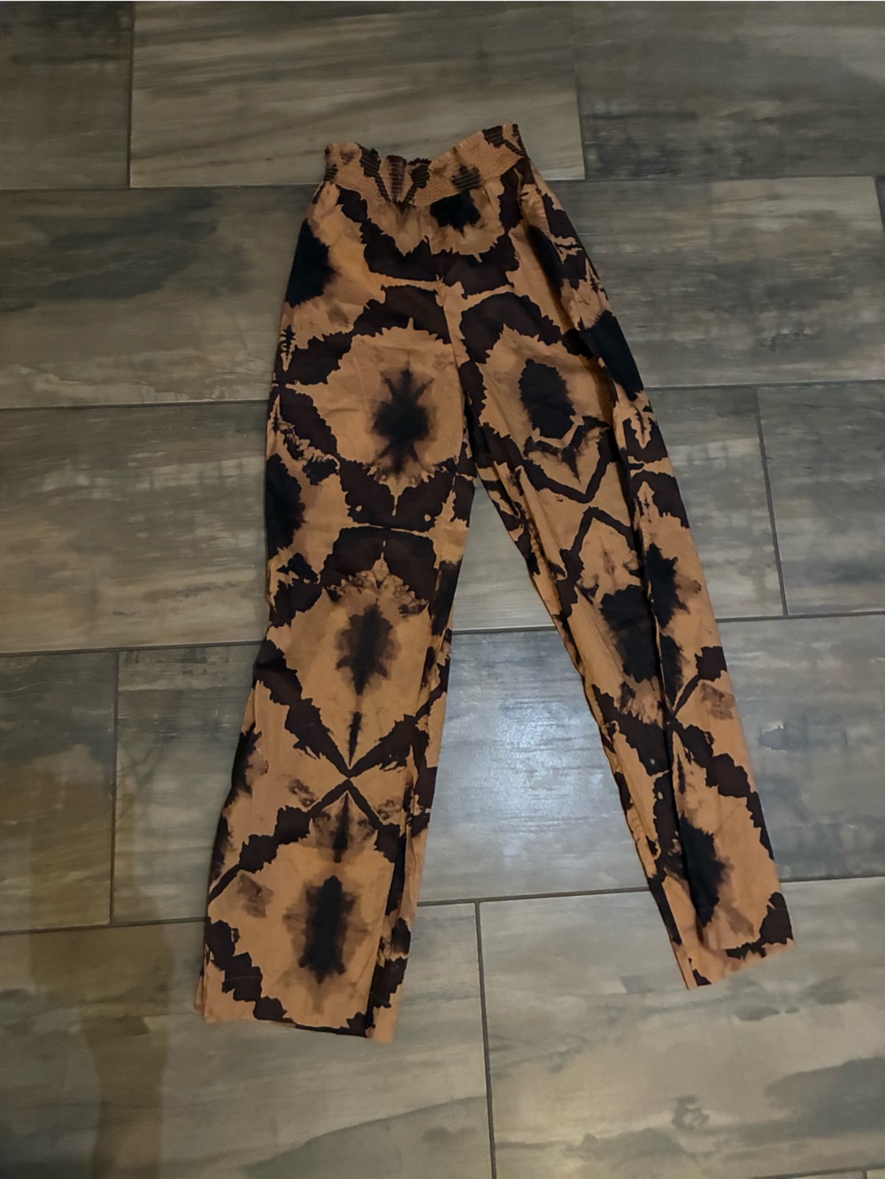 Rails Brown & Black Tie-Dye Straight-Leg Pants